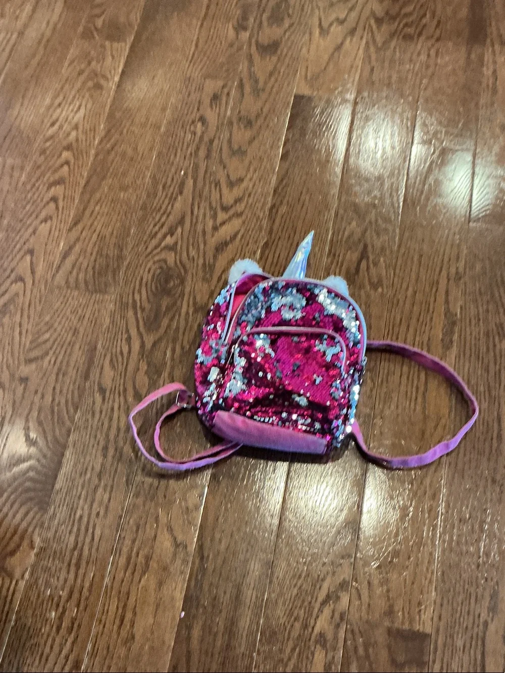 Kids Pink Sequin Unicorn Mini Backpack